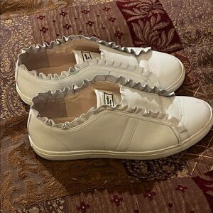 Kate Spade White Ruffled Sneakers
